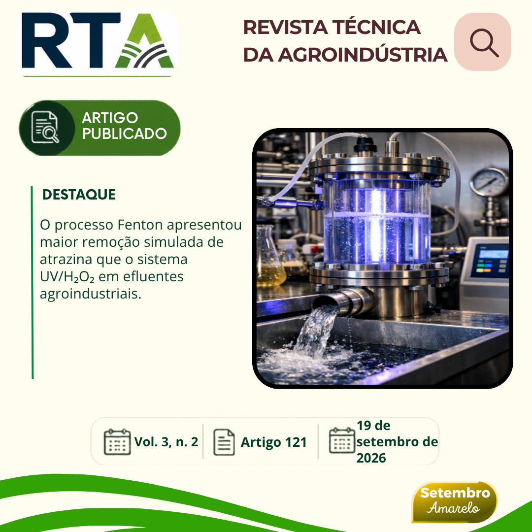 REMOÇÃO DE ATRAZINA EM EFLUENTES AGROINDUSTRIAIS POR PROCESSOS OXIDATIVOS AVANÇADOS NO SUDOESTE GOIANO